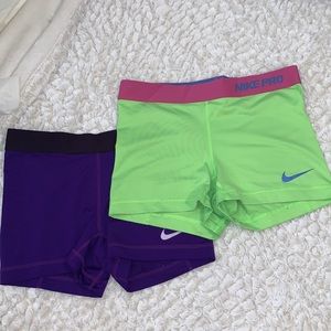 2 Nike pros shorts